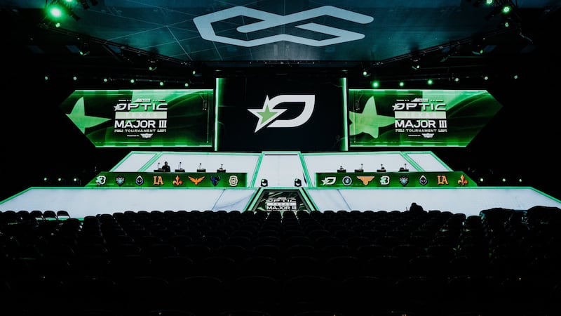 The Mainstage of OpTic Texas hosted CDL Major III in Arlinton at Esports Stadium Arlington.