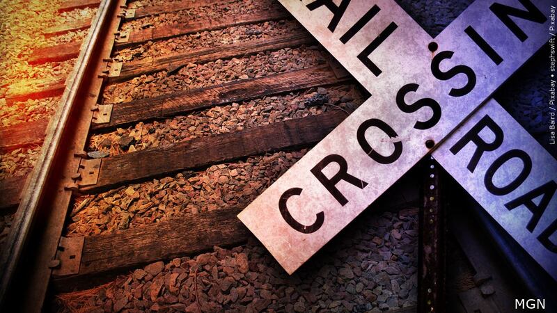 Train tracks stock image