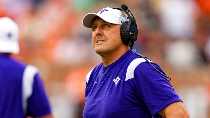 Furman Paladins head coach Clay Hendrix looks on in the second quarter during an NCAA college...