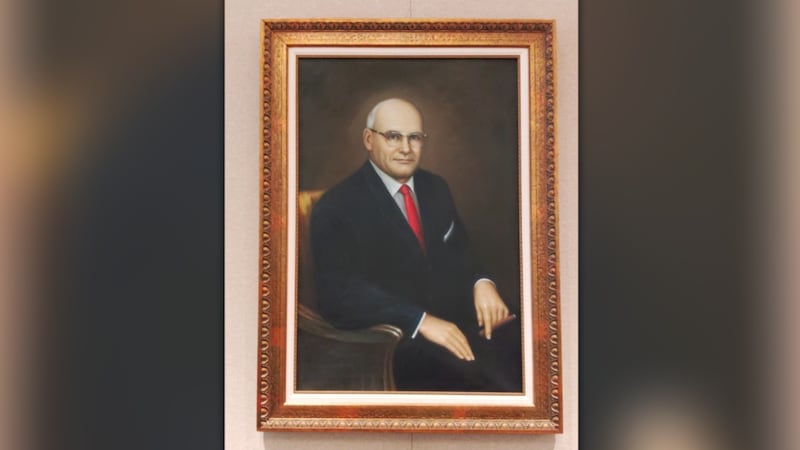 Portrait of Randolph "Buster" Murdaugh Jr., which has been returned to the wall in the...