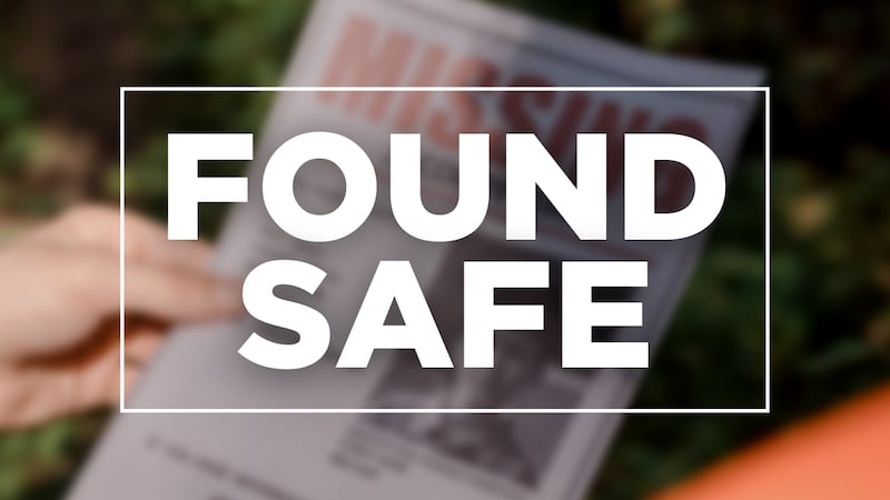 Generic image of text that reads "FOUND SAFE" over a missing person poster.