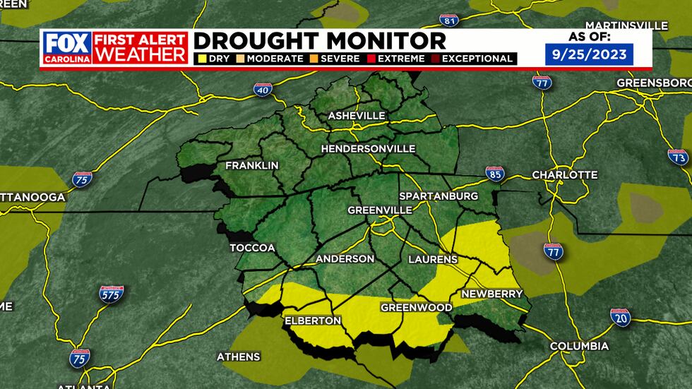 Abnormally dry in parts of the Upstate