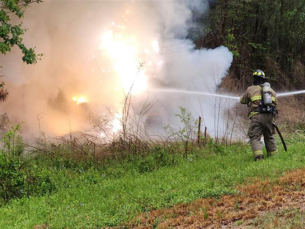 Firefighter on scene after head-on crash