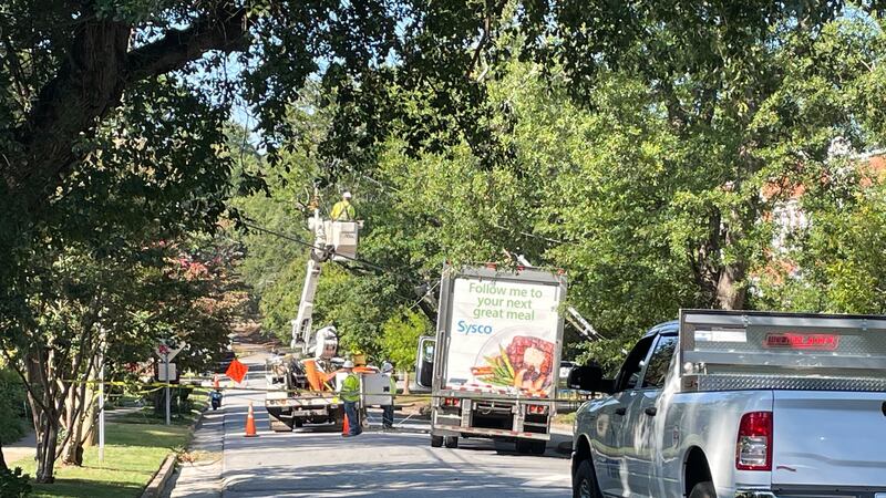 Power pole hit in Greenville