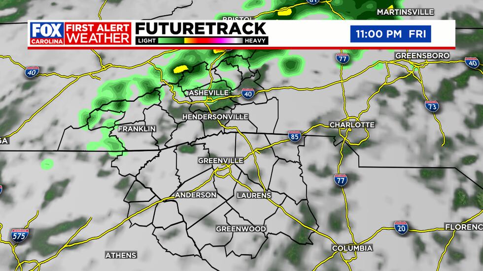 Scattered overnight rain in the mountains