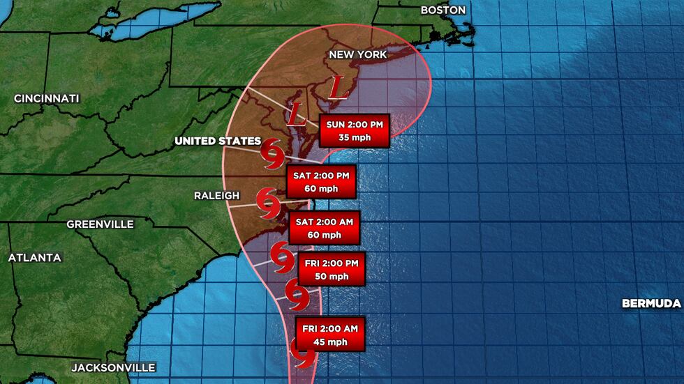 Making landfall in NC as a tropical storm