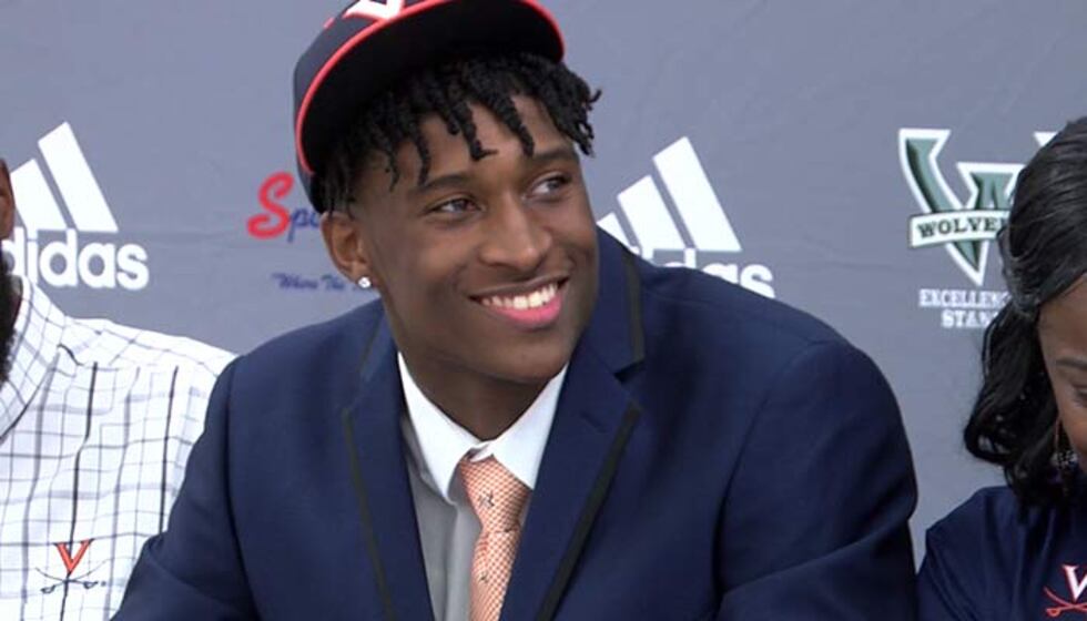 Lavel Davis, a wide receiver with the University of Virginia Cavaliers, earned all-state...