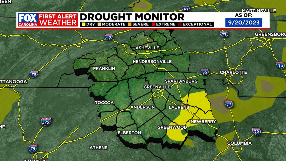 Abnormally dry for parts of the Upstate