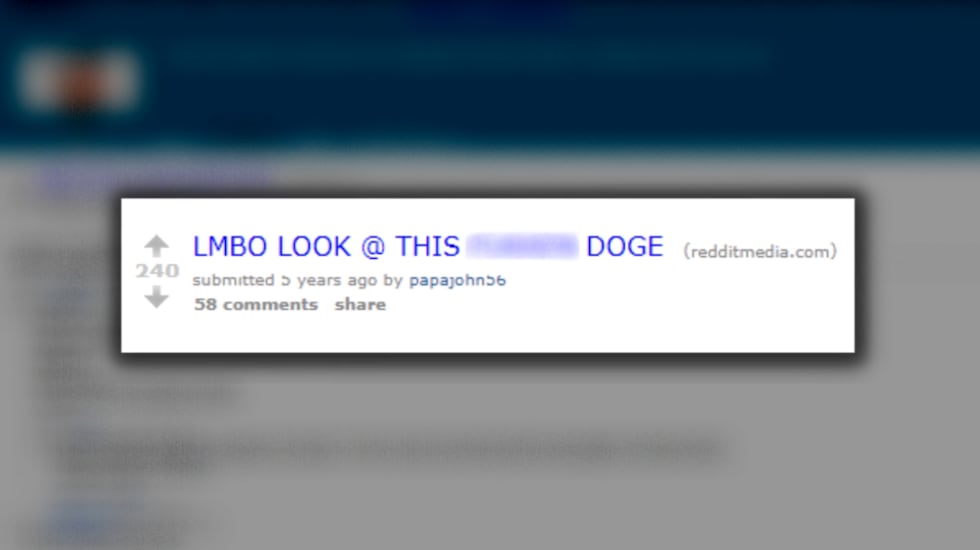 First post pairing picture of Kabosu with the word "doge" by Reddit user John Monarch in 2010.